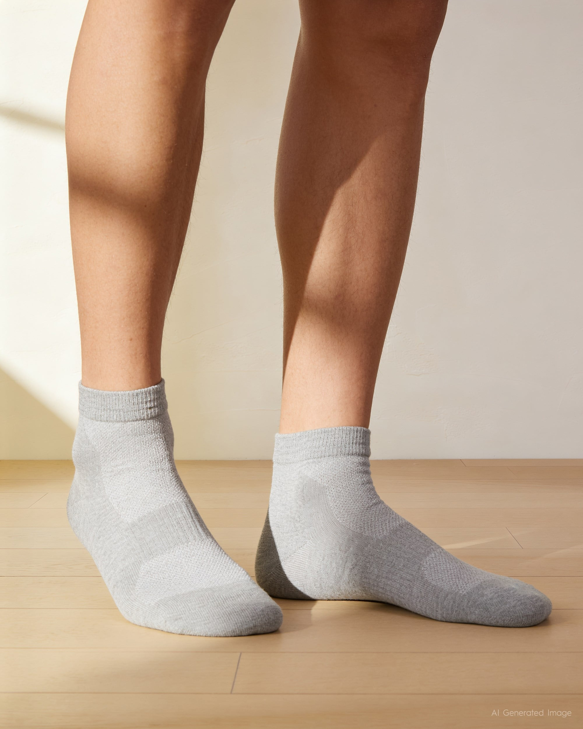 Unisex Dikişsiz Taban Havlu Kısa Spor Çorap Gri