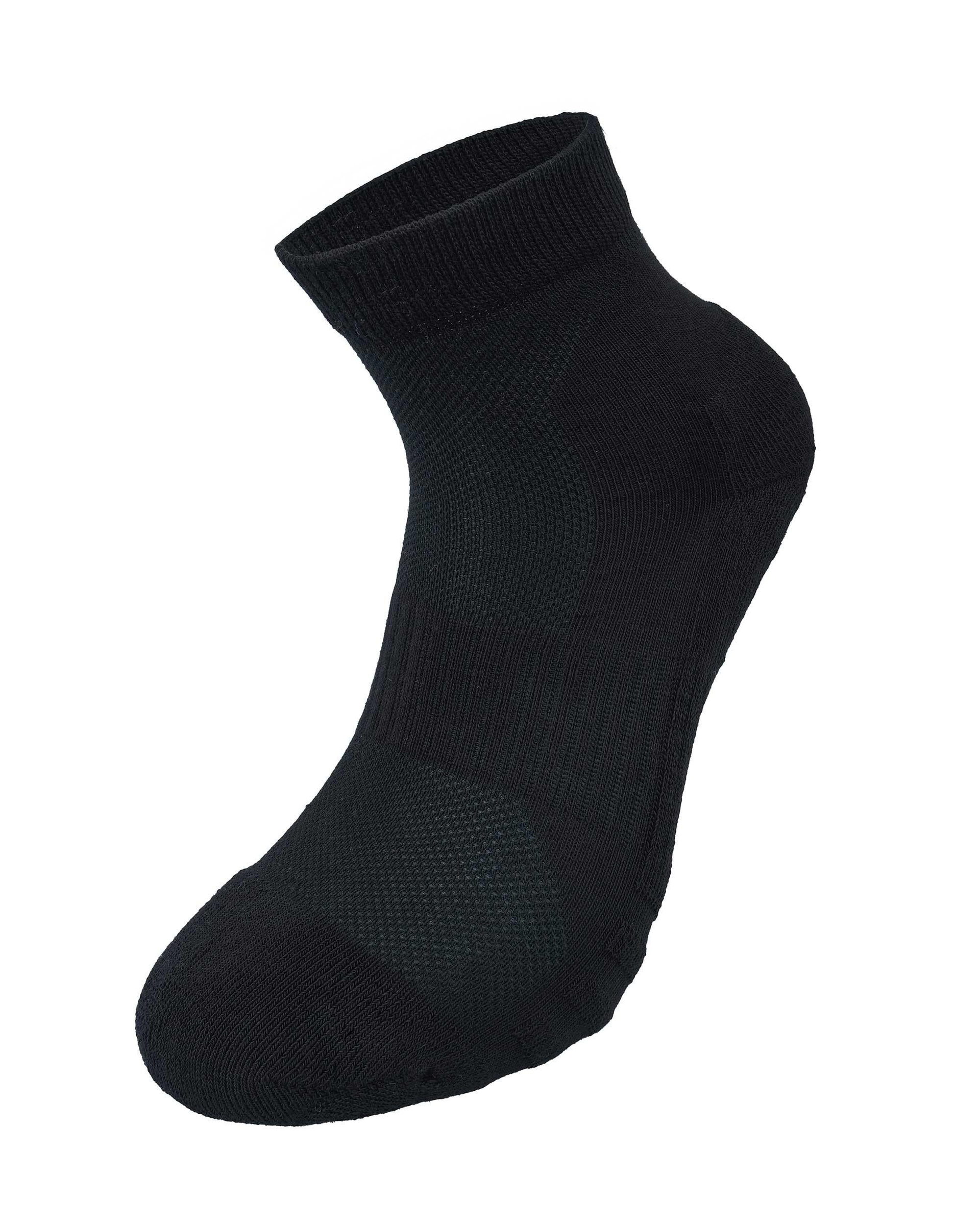 Unisex Dikişsiz Taban Havlu Kısa Spor Çorap Siyah
