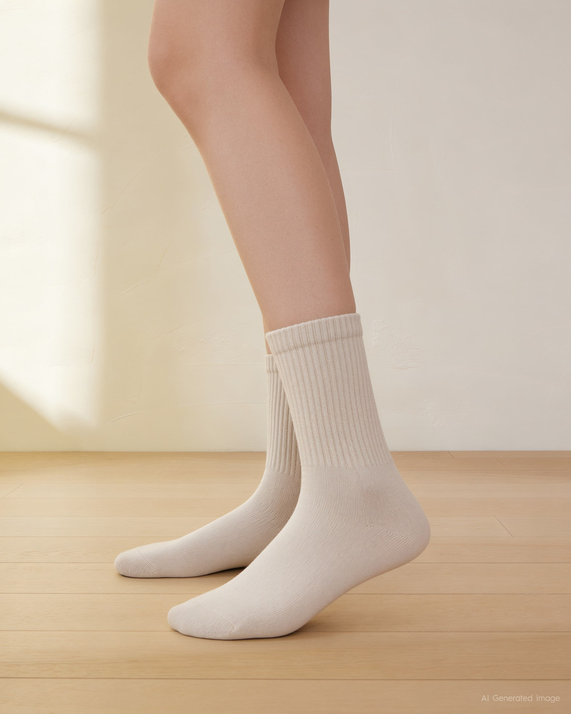 Unisex Fitilli Tenis Çorabı Bej