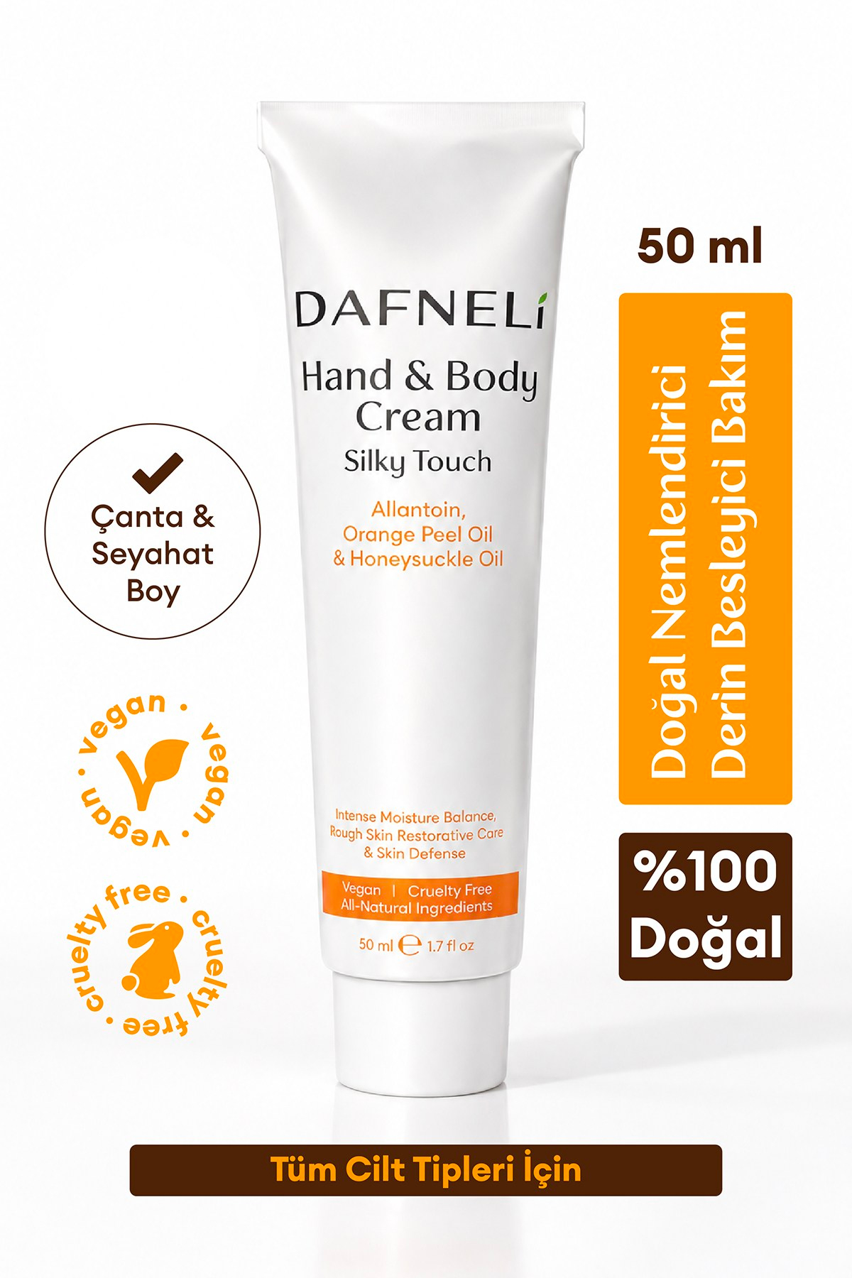 %100 Doğal El & Vücut Kremi / Body Butter (Yoğun Nemlendirici ve Besleyici) Seyahat Boy 50 ml