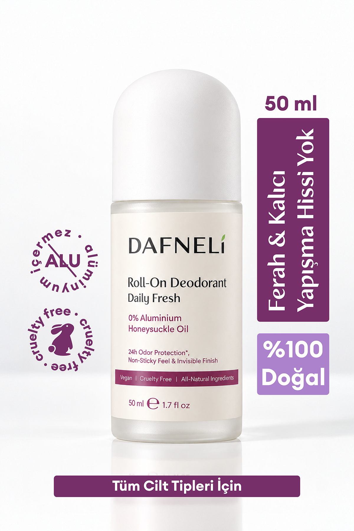 %100 Doğal Roll On Deodorant (Alüminyum ve Alkol İçermez) Ter Kokusunu Önleyici 50 ml