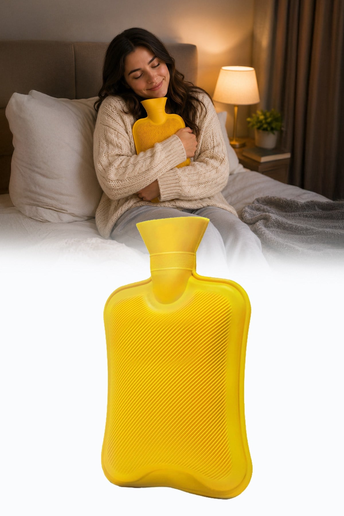 1,5 Litre Sıcak Su Torbası Kapaklı Isı Terapi ve Soğuk Kompres Torbası