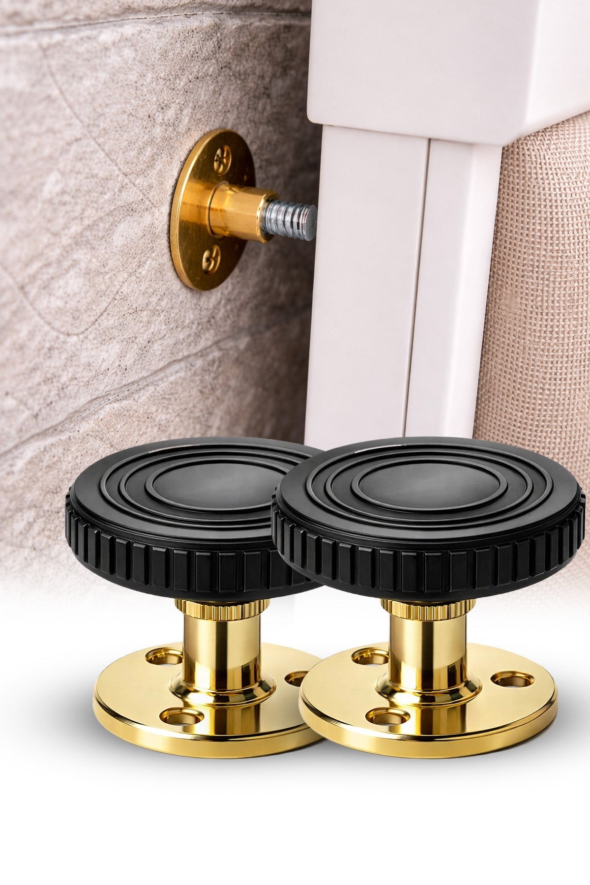 2li Set Yatak Başlık Sabitleyici  2 Vidalı Ayarlanabilir Baza Duvar Aparatı Ses Önleyici 3.3-4.3 cm
