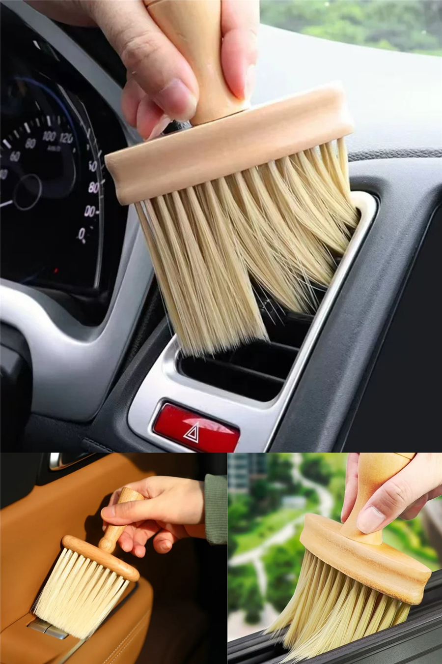 AHŞAP OTO TEMİZLİK FIRÇASI
