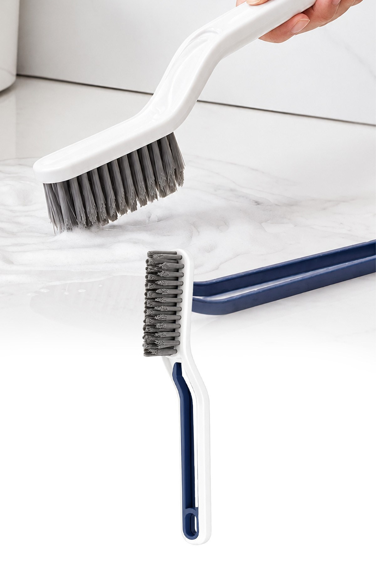 Cımbızlı Dip Köşe Temizlik Fırçası Çok Fonksiyonlu Derz Arası Fayans Lavabo Fırçası 24 cm