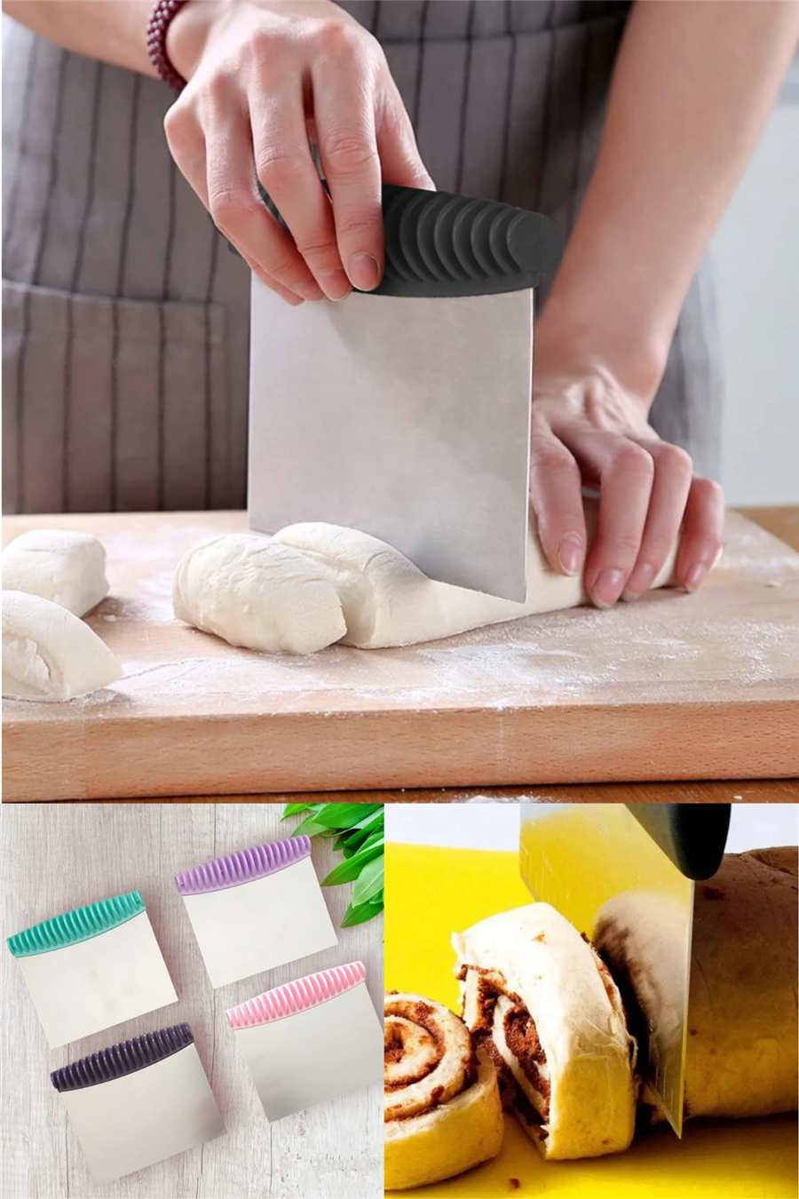 Hamur Kesme Aparatı Kesici Kazıyıcı Pasta Kek Şekillendiren Spatula