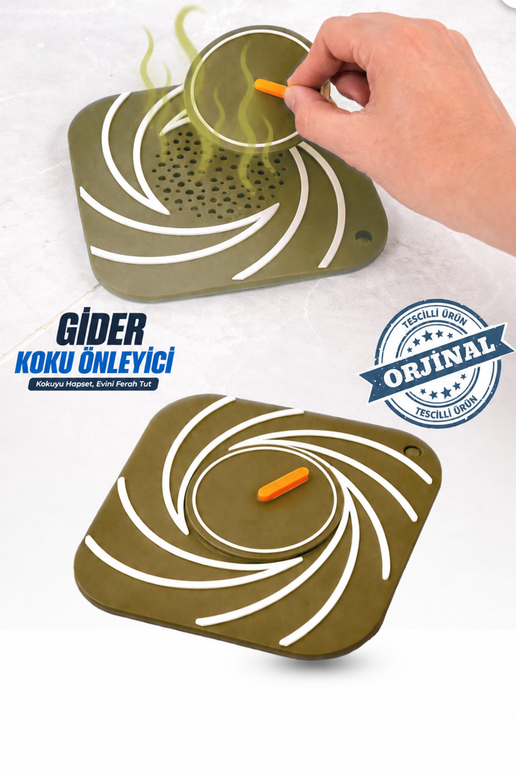 Kahverengi Silikon Gider Kapağı Delikli Koku Önleyici Lavabo Süzgeci Banyo Mutfak Matı 15x15