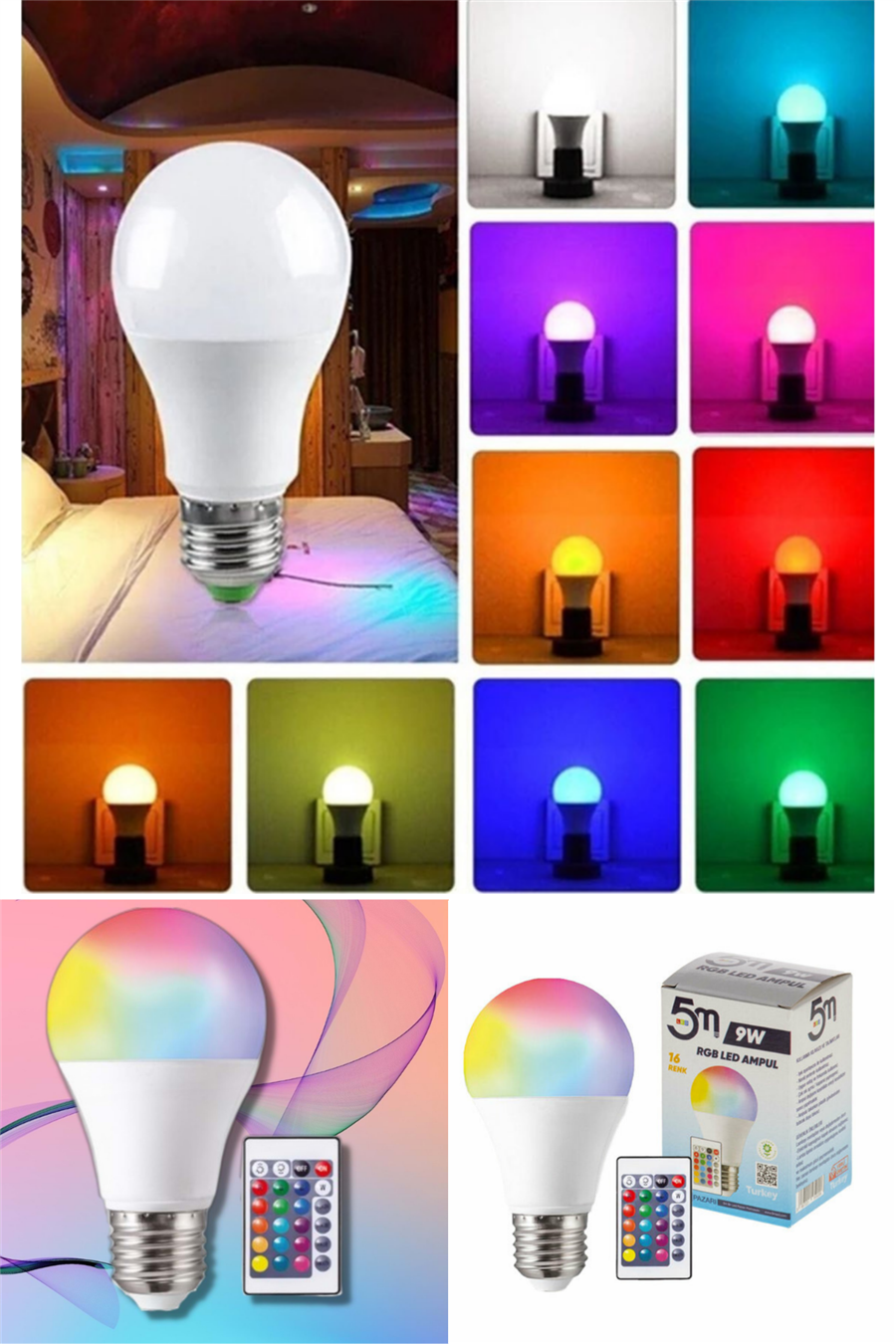 Kumandalı RGB led Ampul
