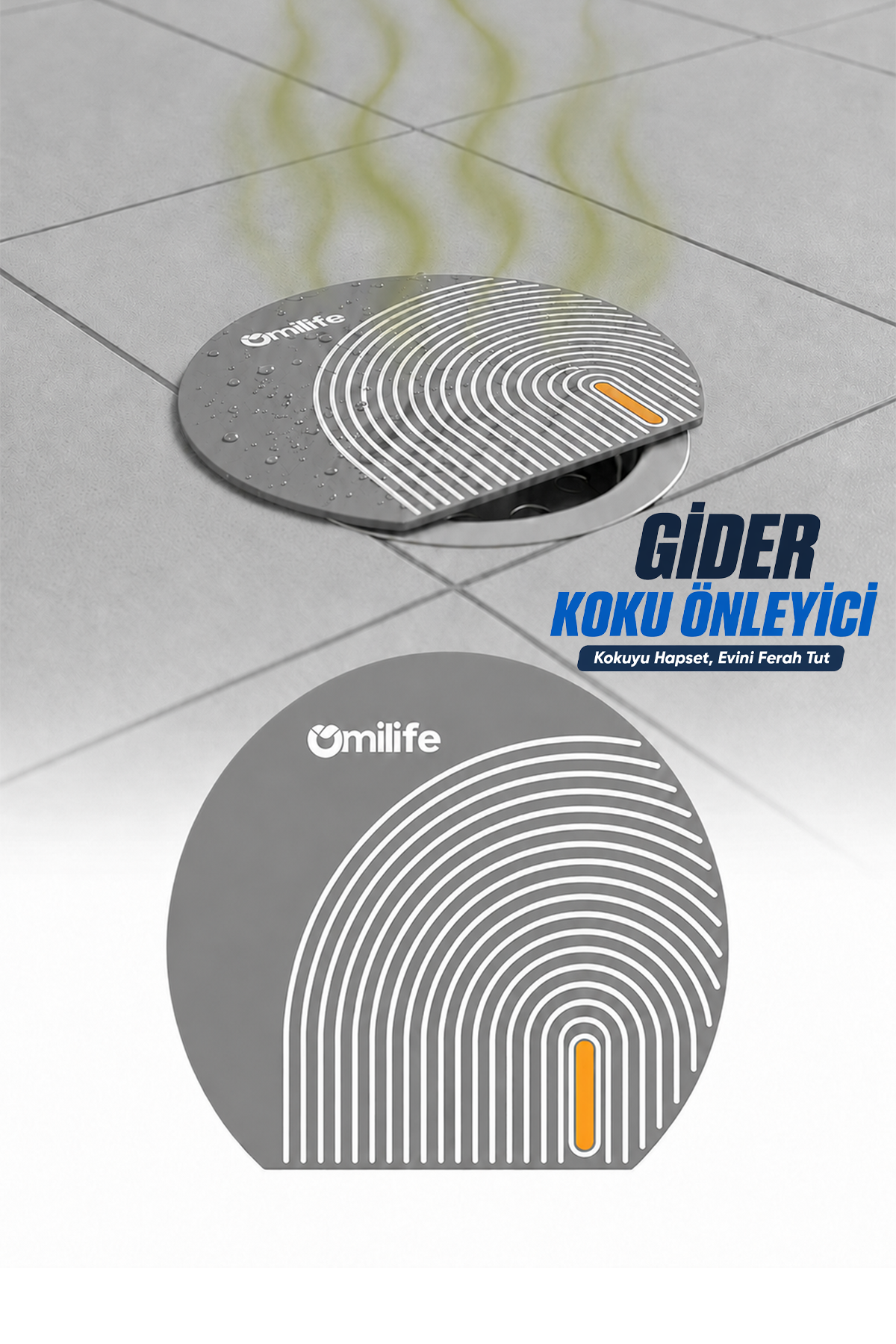 Oval Çizgili Silikon Kötü Koku Önleyici Gider Kapağı Banyo Mutfak Lavabo Tıpası 14x15 cm