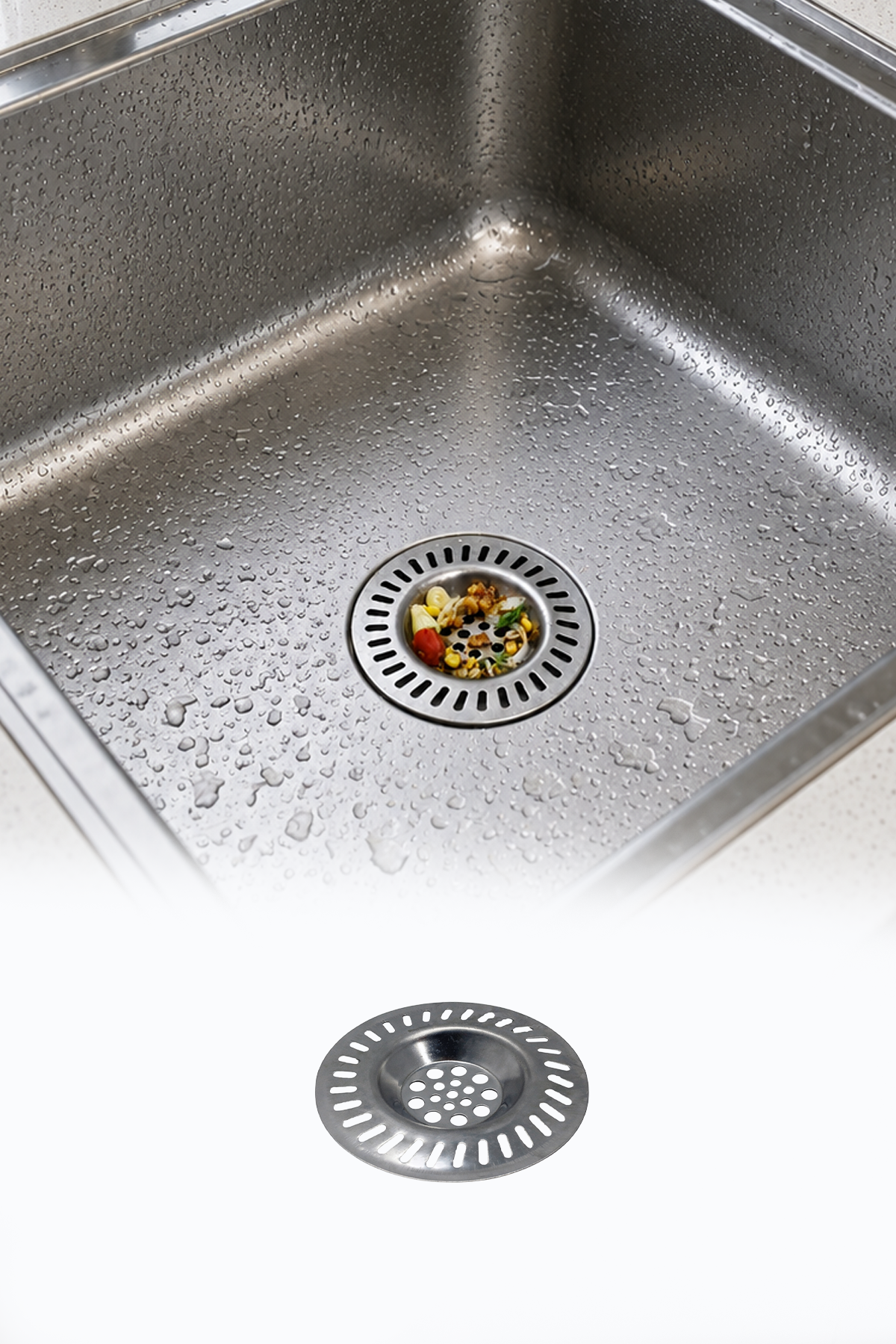 Paslanmaz Çelik Lavabo Gider Süzgeci Evye Süzgeci Kıl Saç Yemek Artığı Tutucu