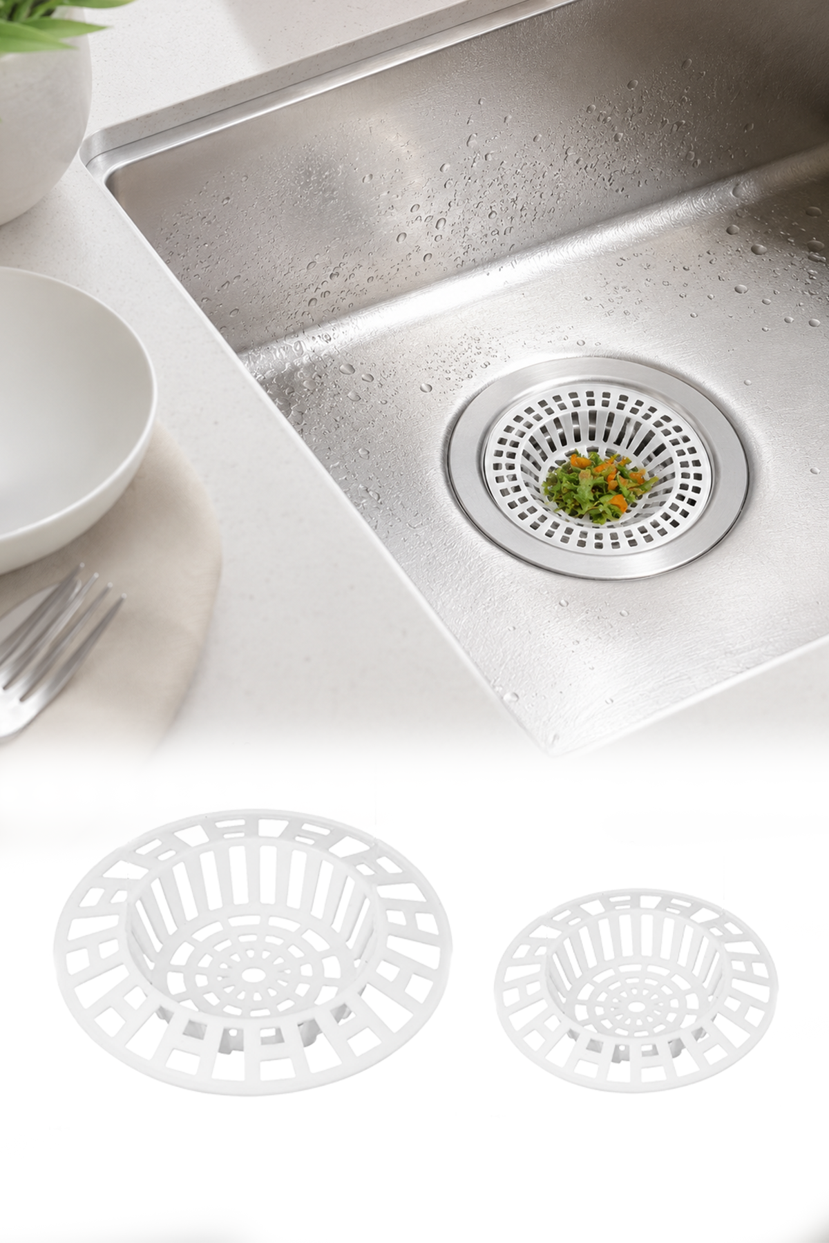 Plastik Lavabo Gider Süzgeci Mutfak Evye Gider Filtresi Saç Kıl Yemek Artığı Tutucu