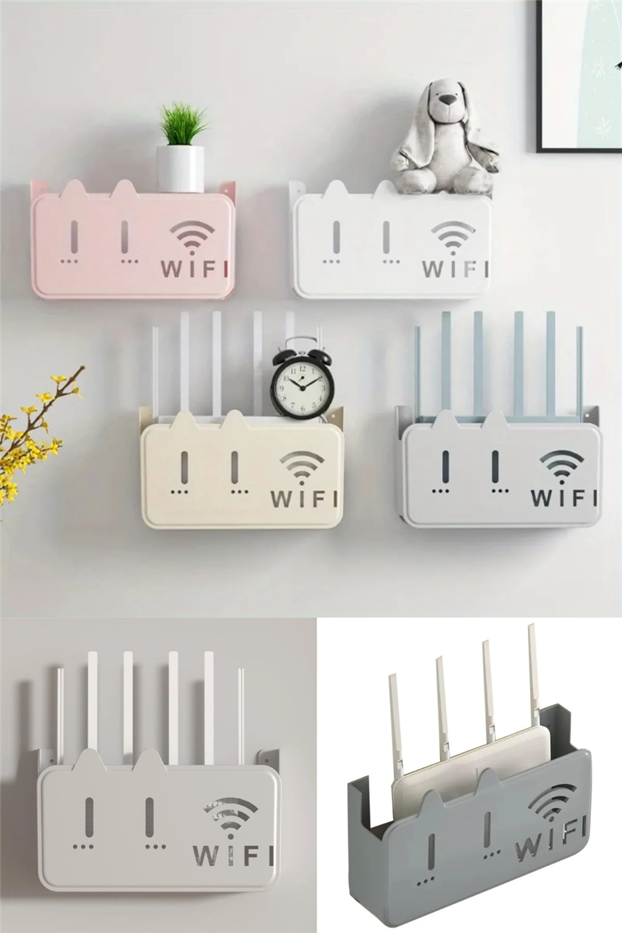 Pleksi Kedi Desenli Wifi Kutusu Duvar Asılabilir Sigorta Ve Modem Saklama Kutusu 25x15x6 Cm