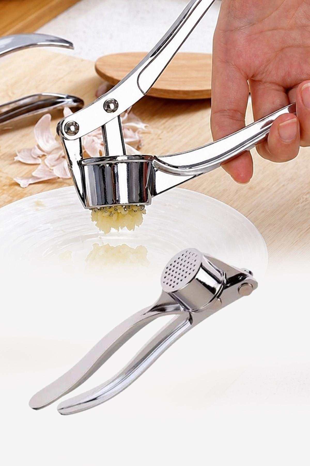Sarımsak Ezici Paslanmaz Çelik Sarımsak Presi Ergonomik Saplı Mutfak Ezme Aparatı Pratik