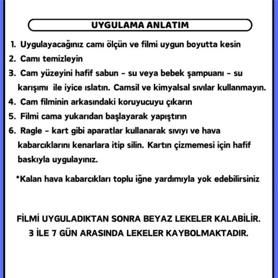 UV Engelleyici Buzlu Cam Filmi