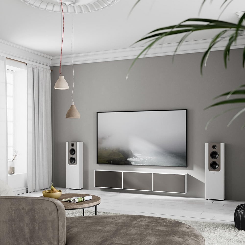 Lyngdorf FR-2 Tower/Kule Hoparlör Beyaz/Siyah Çift
