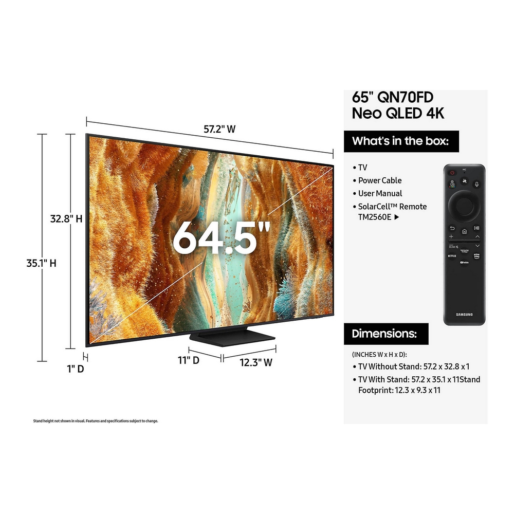 Samsung 65QN70F 4K Ultra HD 65 165 Ekran Uydu Alıcılı Smart Neo QLED TV