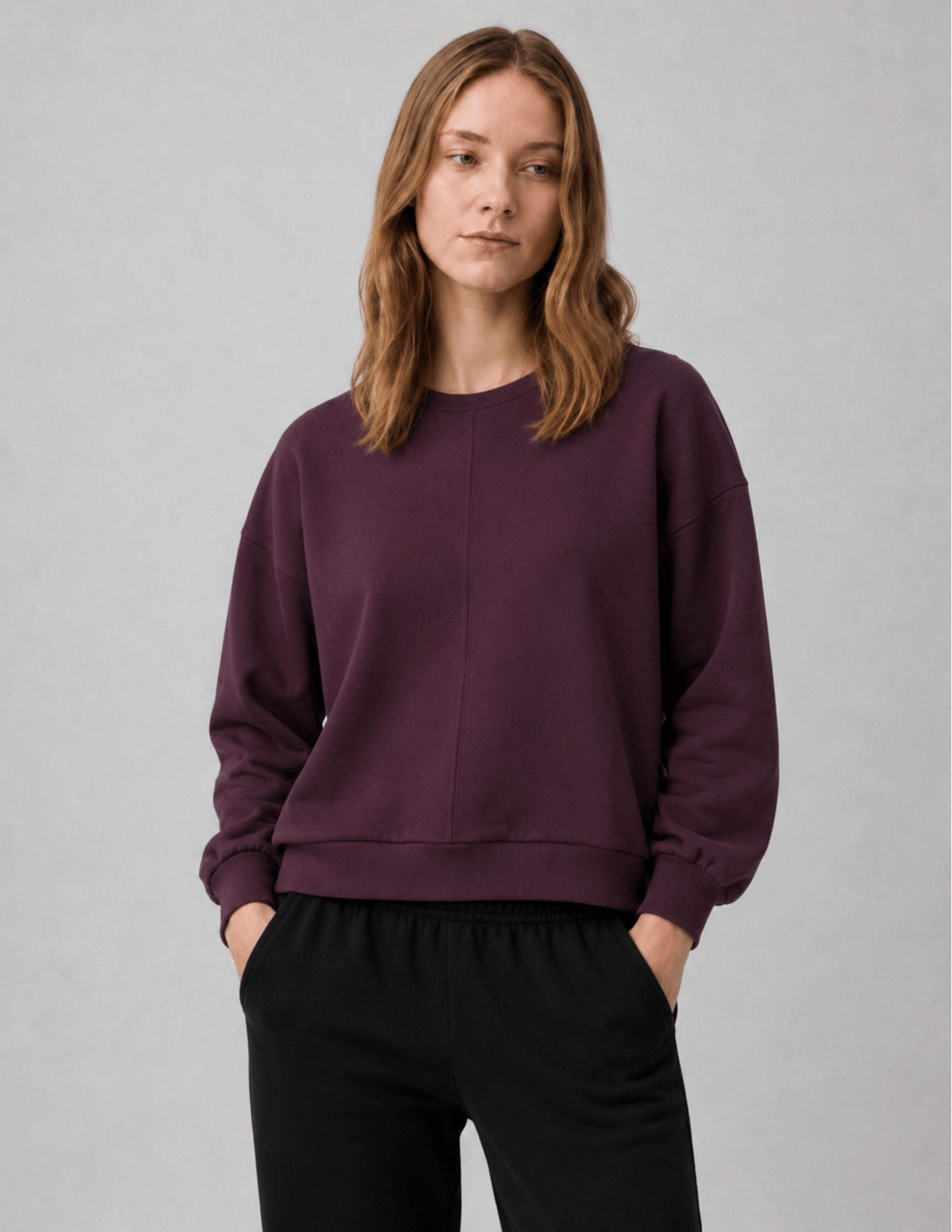 Dusty Rose Kadın Bordo Dikişli Sweatshirt