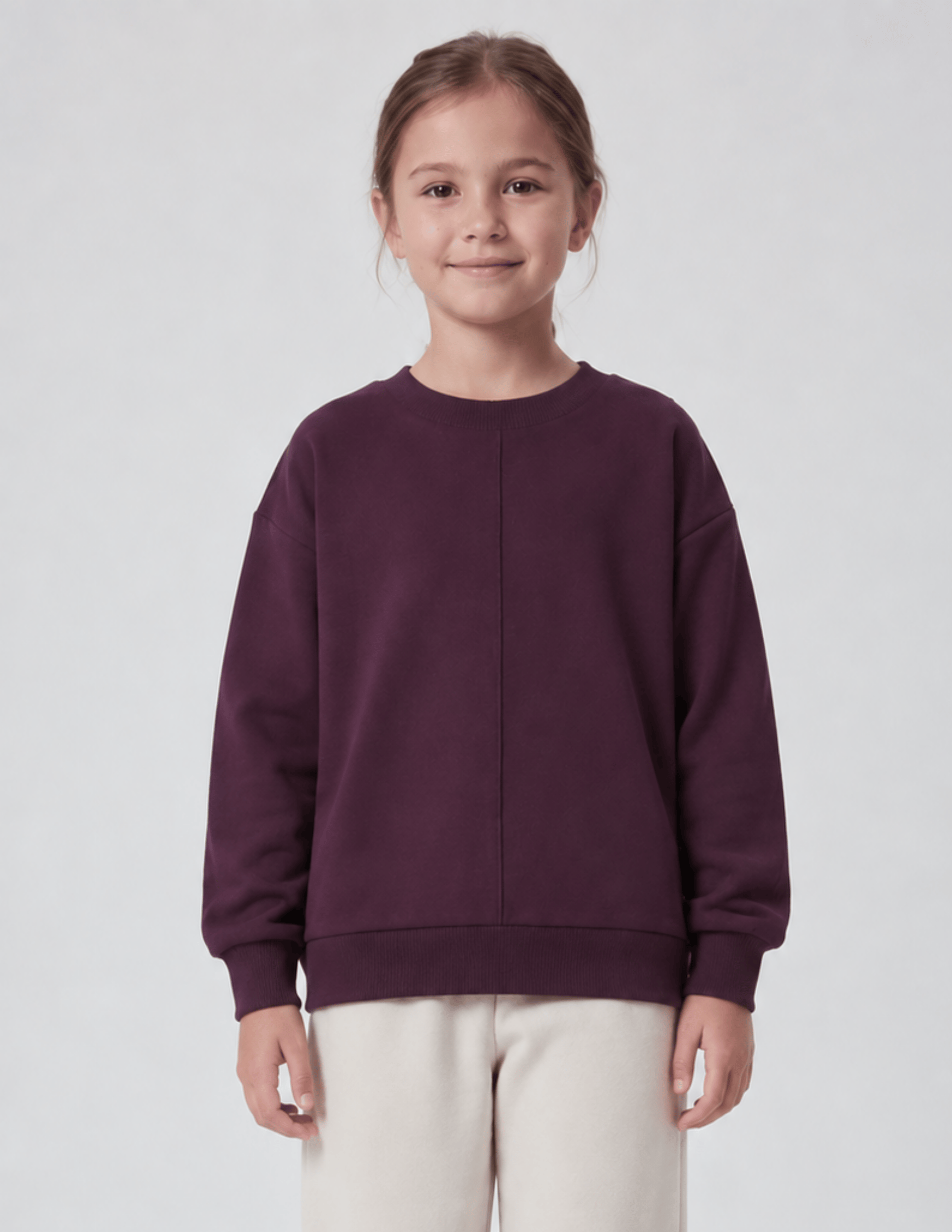 Dusty Rose Kız Çocuk Bordo Dikişli Sweatshirt