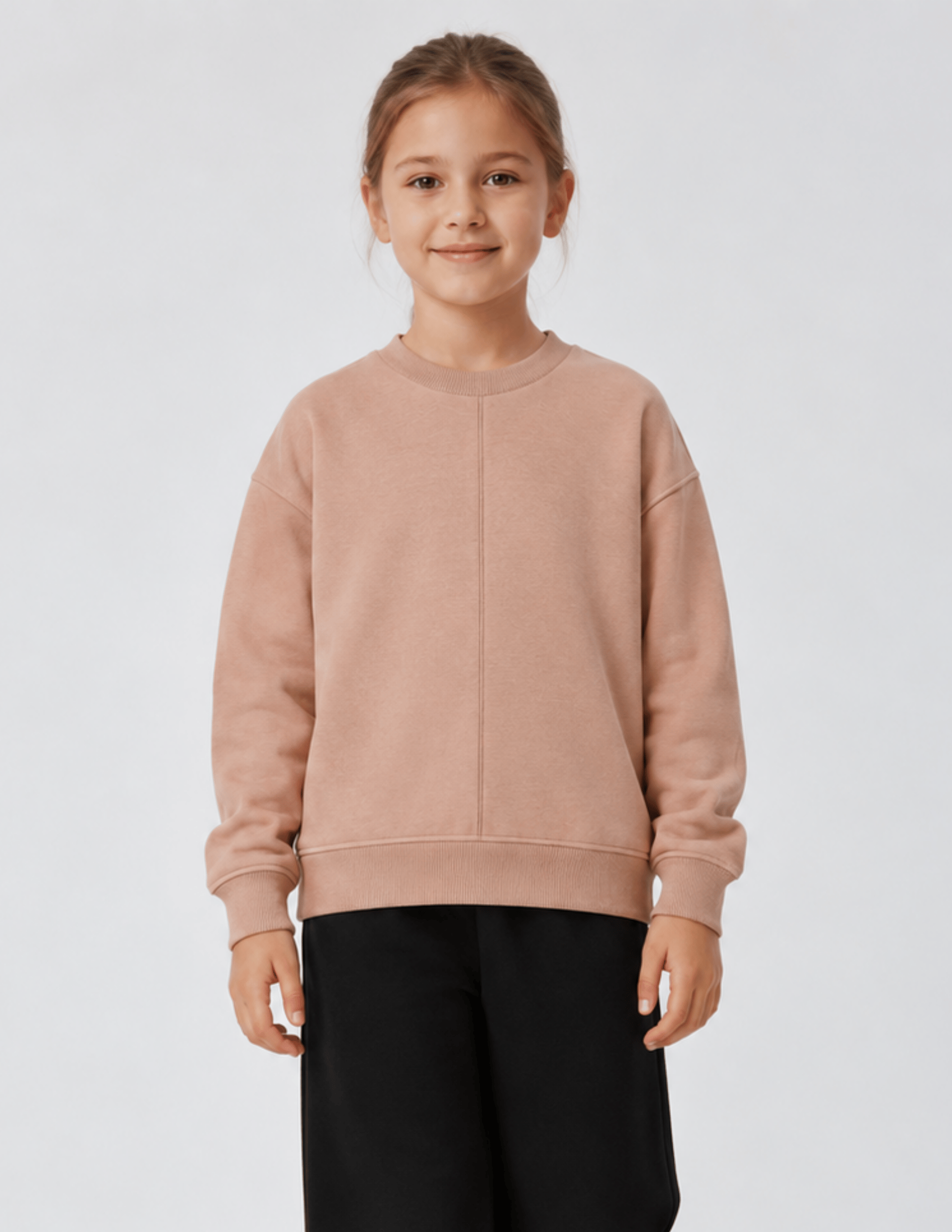 Dusty Rose Kız Çocuk Gül Kurusu Dikişli Sweatshirt