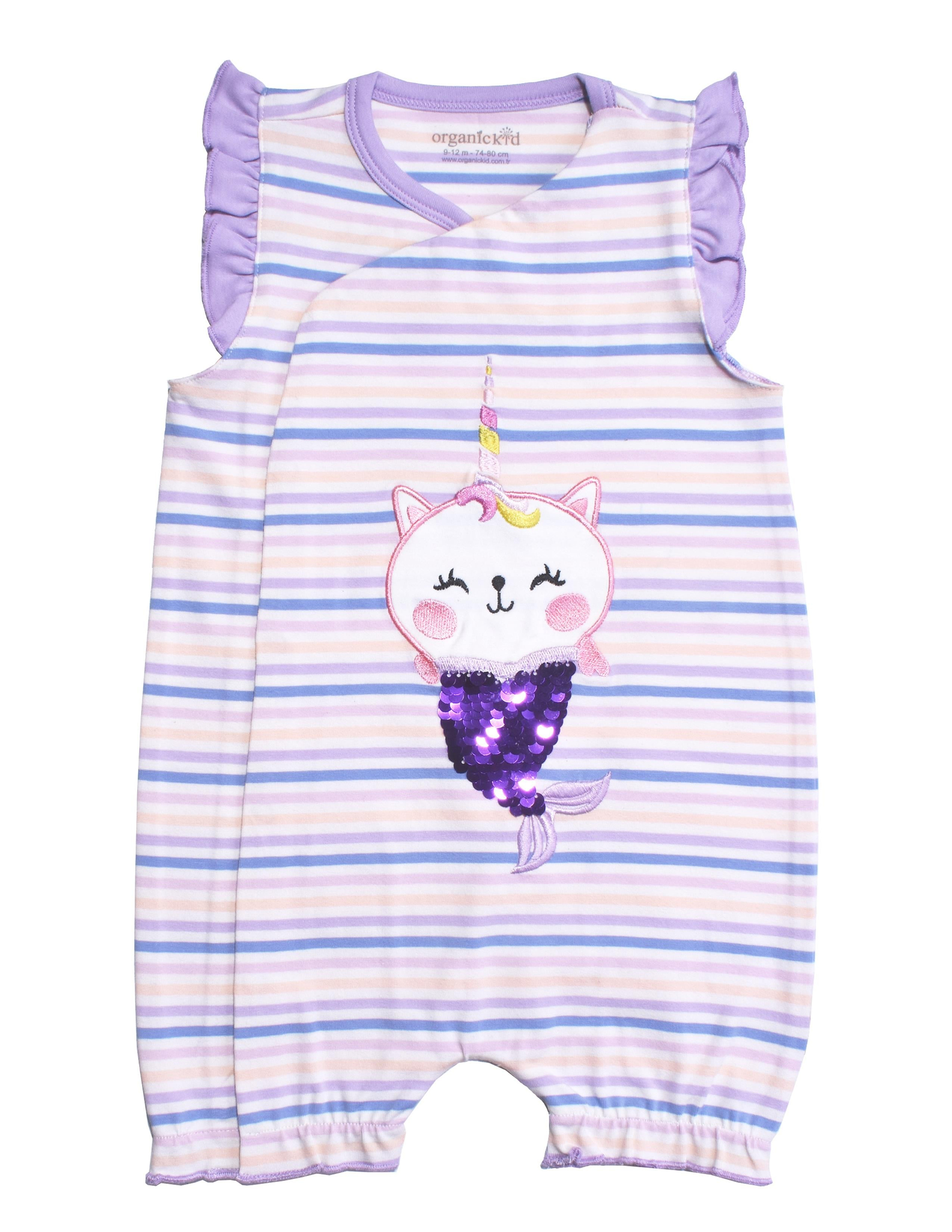 Merkitty Kız Bebek Çift Yönlü Pullu Kapri Tulum