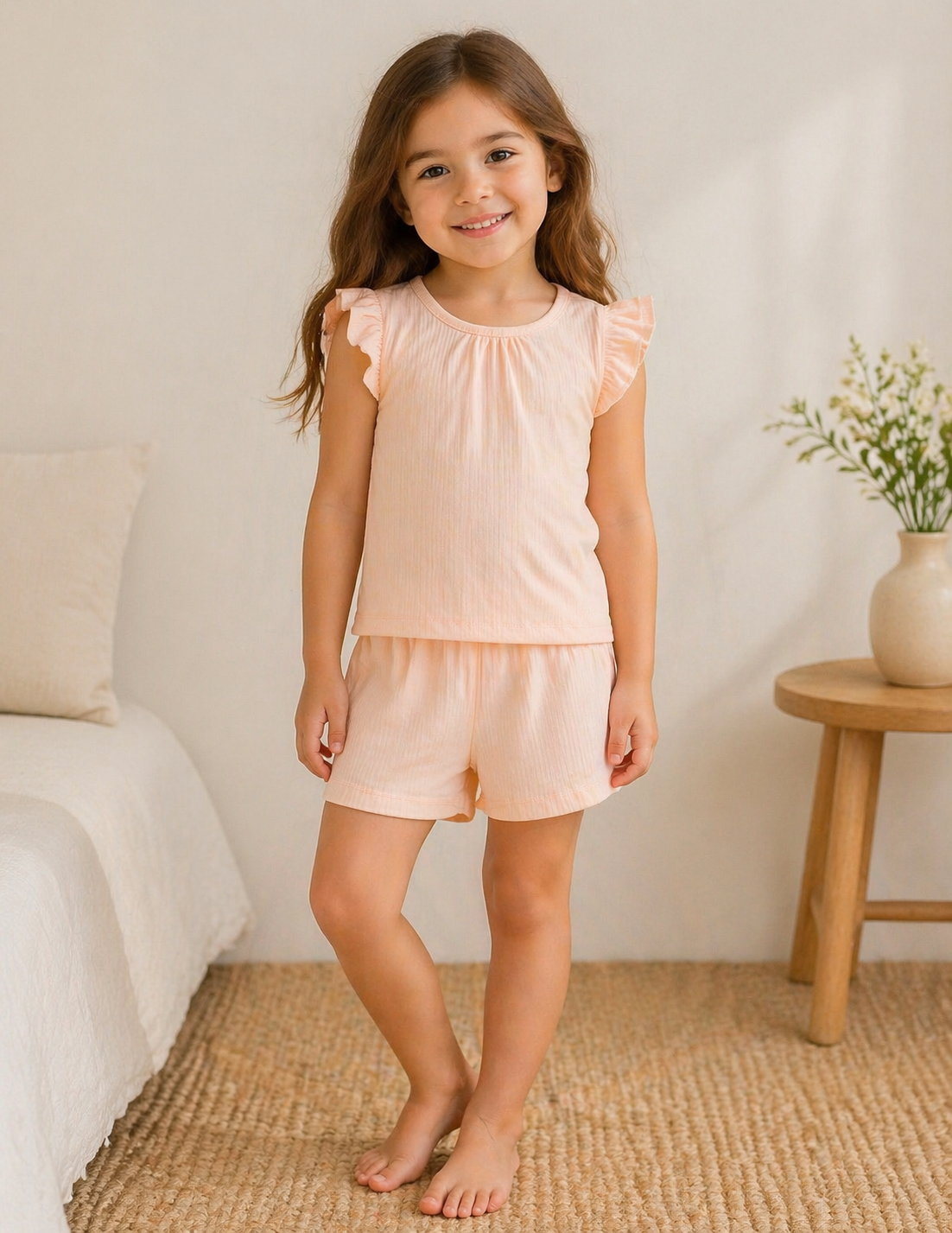 Serene Kız Çocuk Pembe Şortlu Pijama Takımı