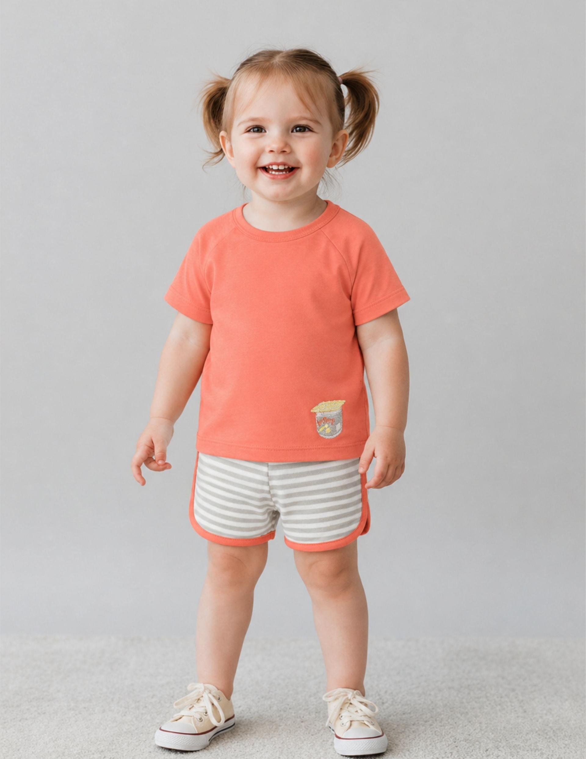 Snack Bebek Turuncu T-shirt Şort Set 2'lİ