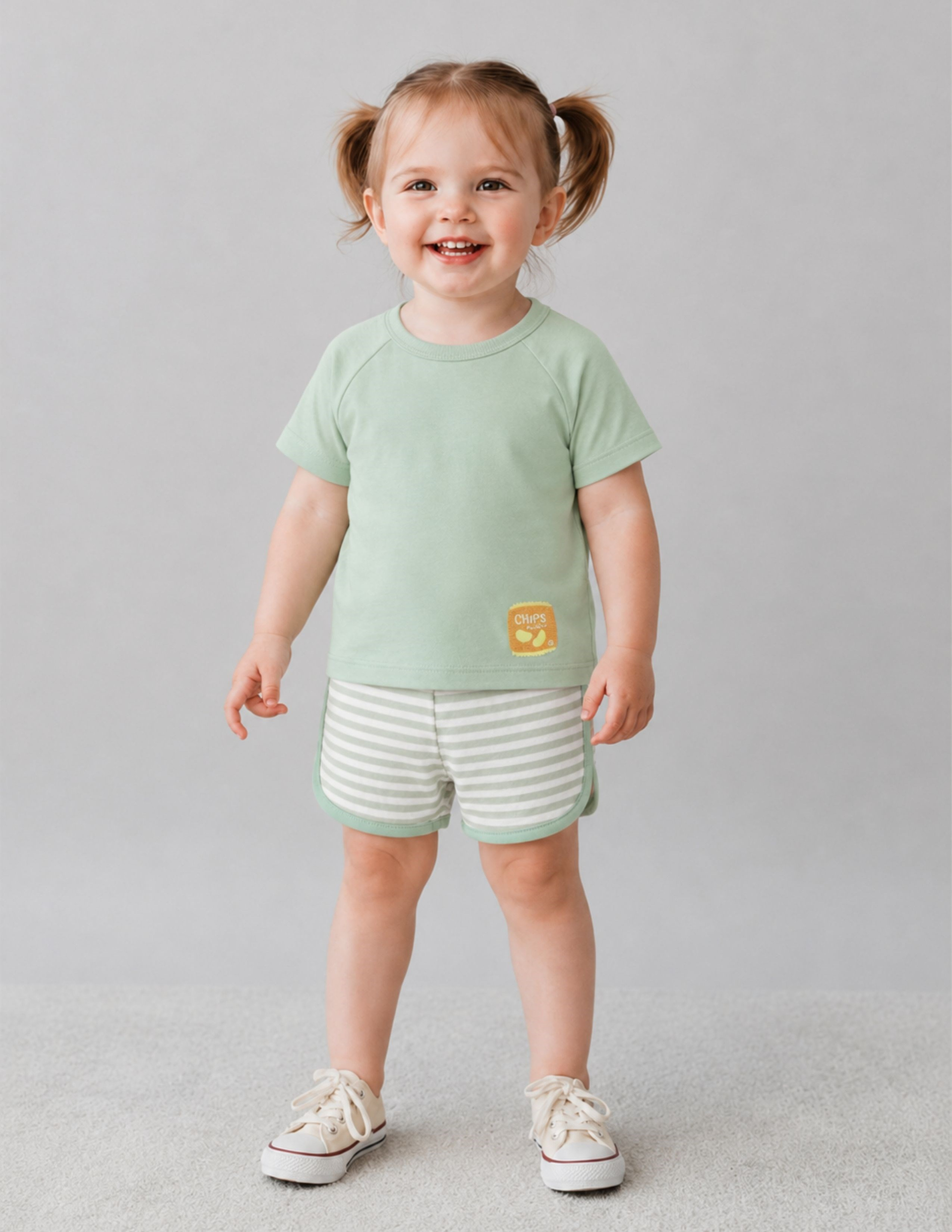 Snack Bebek Yeşil T-shirt Şort Set 2'lİ