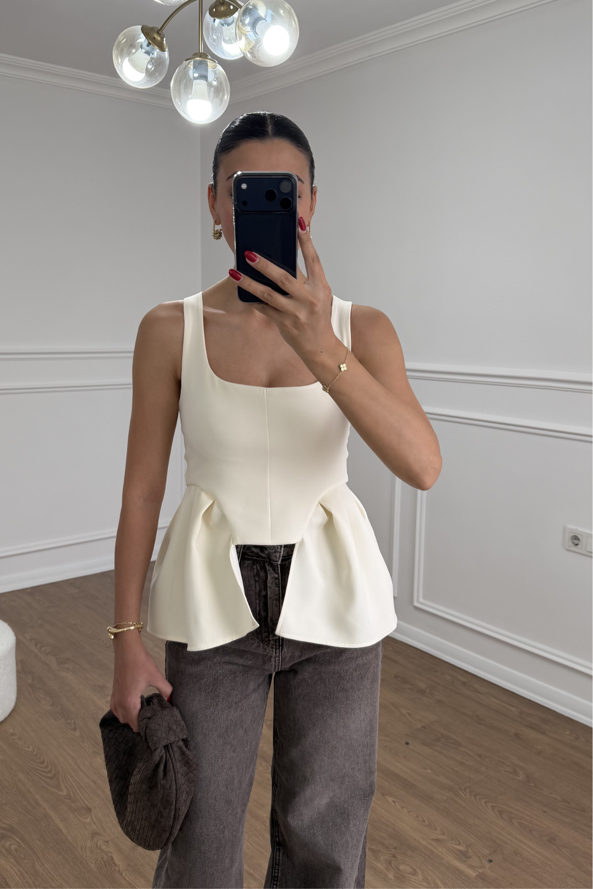 NUPE PEPLUM DETAYLI BLUZ 