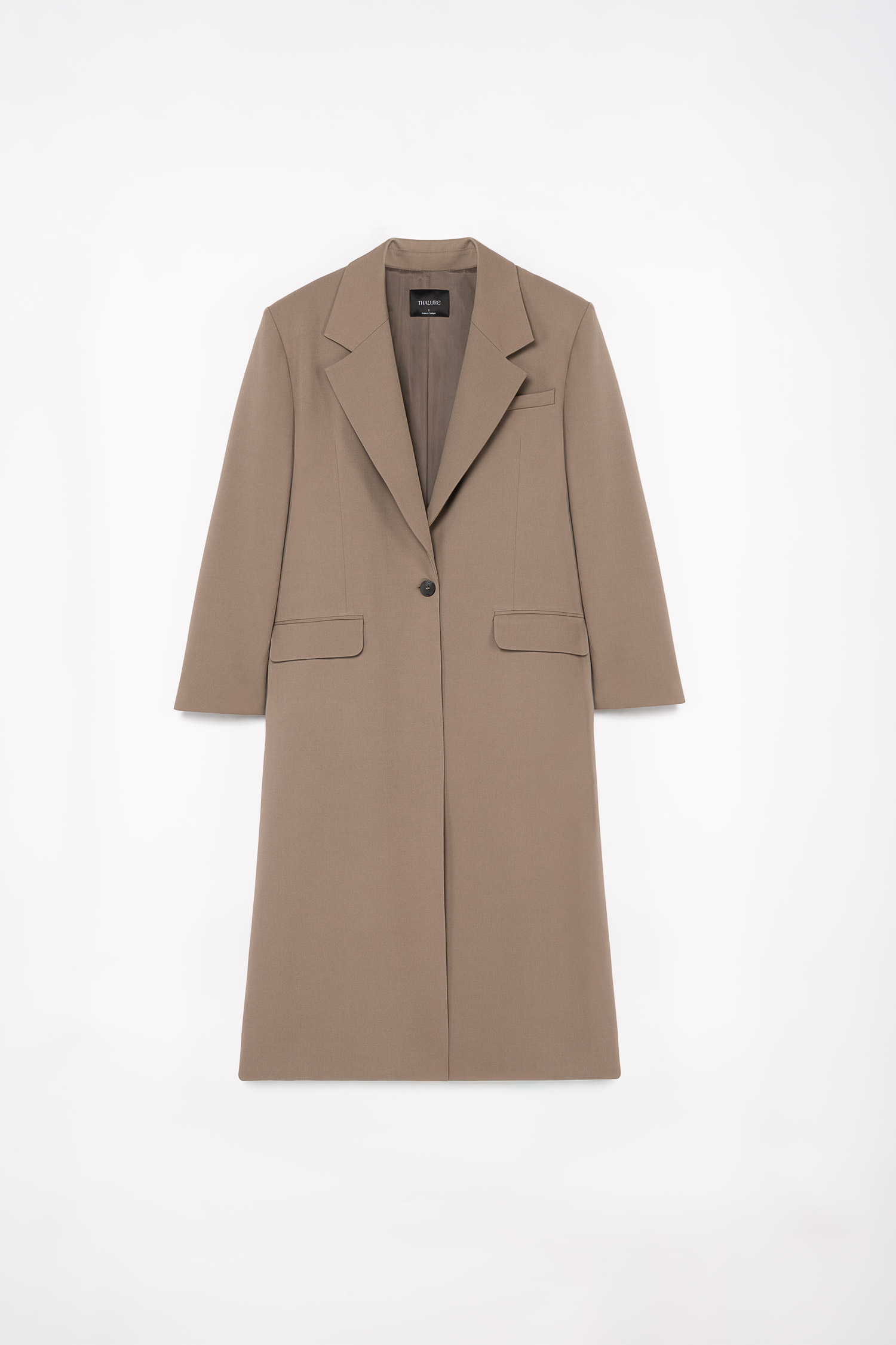 Kadın Bej Oversize Uzun Ceket