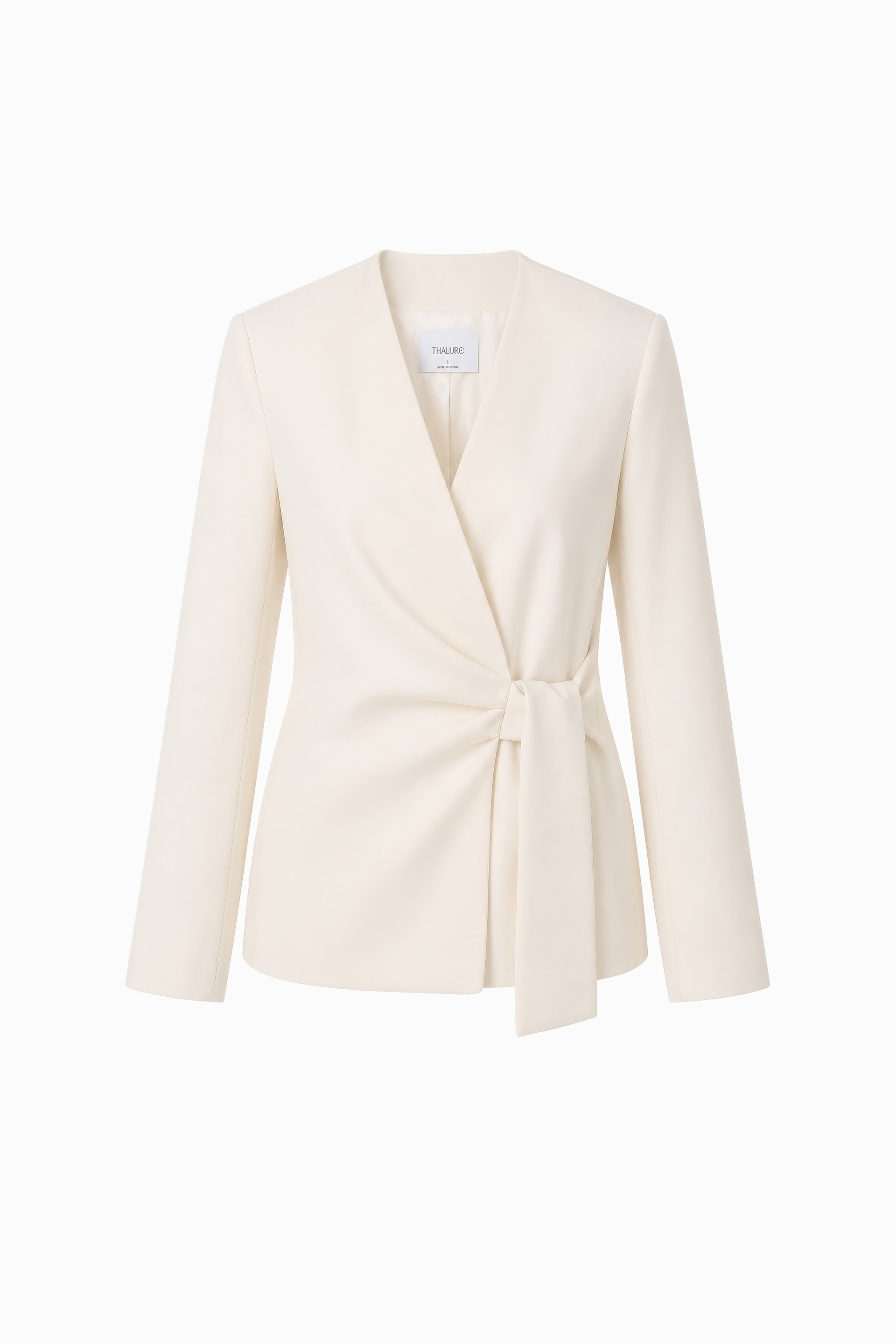 Kadın Ekru Kruvaze Bağcıklı Blazer
