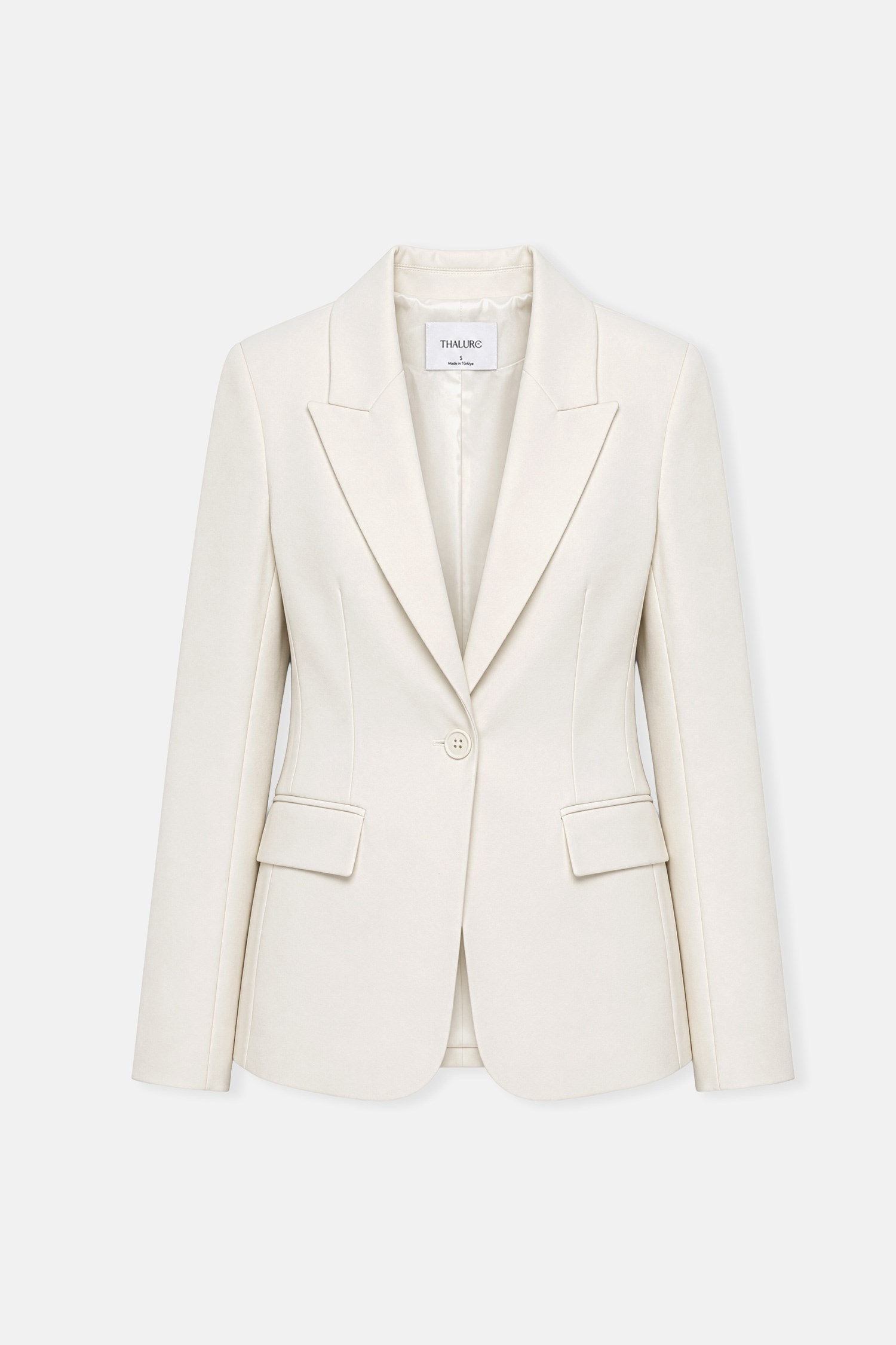 Kadın Ekru Vücuda Oturan Klasik Blazer