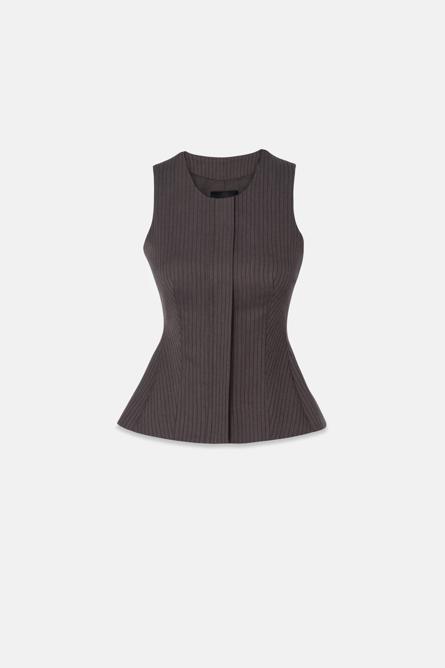Kadın Kahverengi Çizgili Peplum Yelek