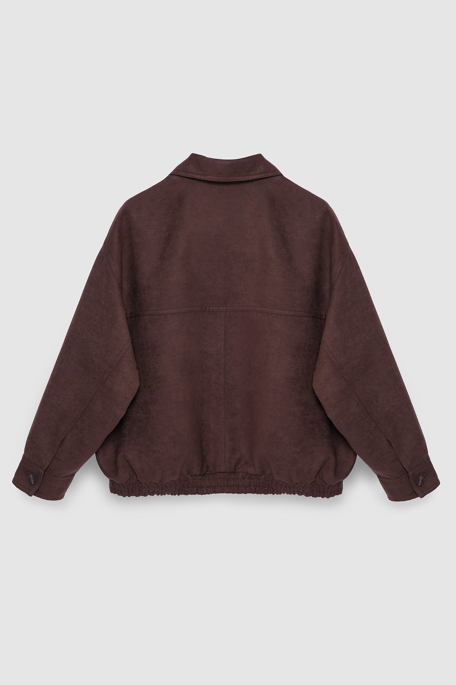 Kadın Kahverengi Oversize Süet Bomber Ceket