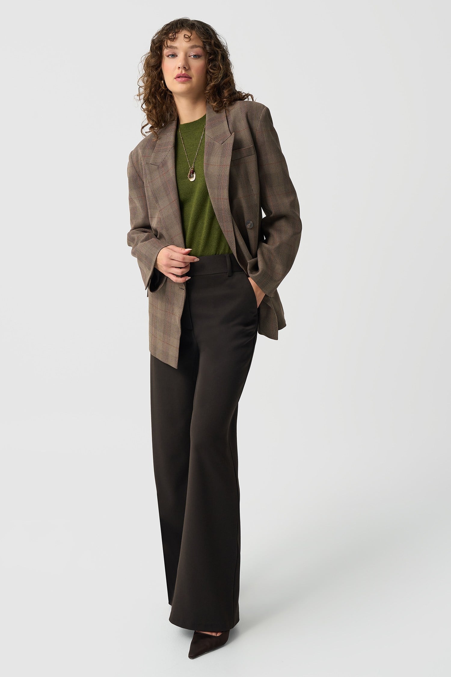 Kadın Kahverengi Slim Fit Basic Pantolon