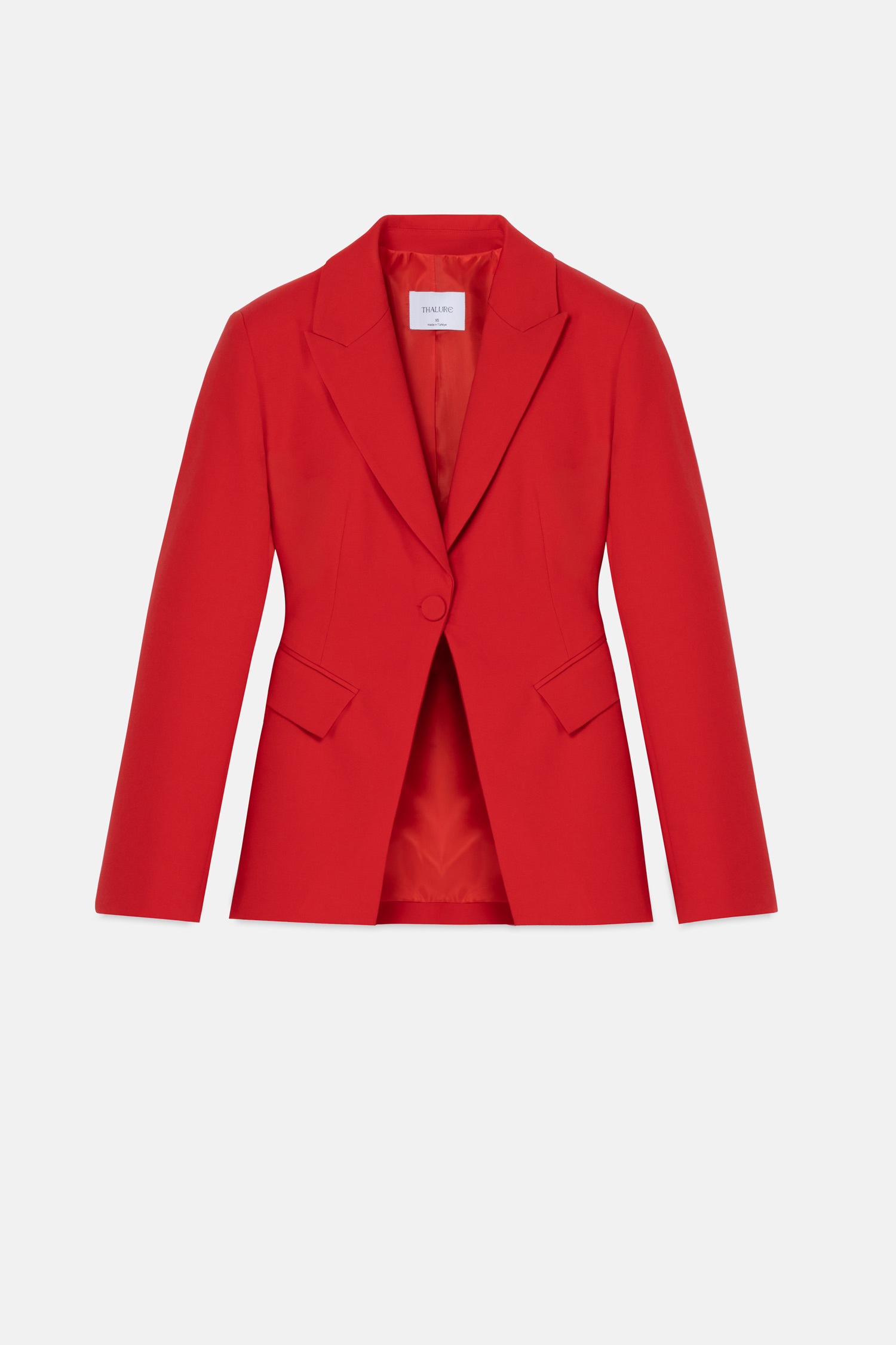Kadın Kırmızı Tek Düğmeli Blazer