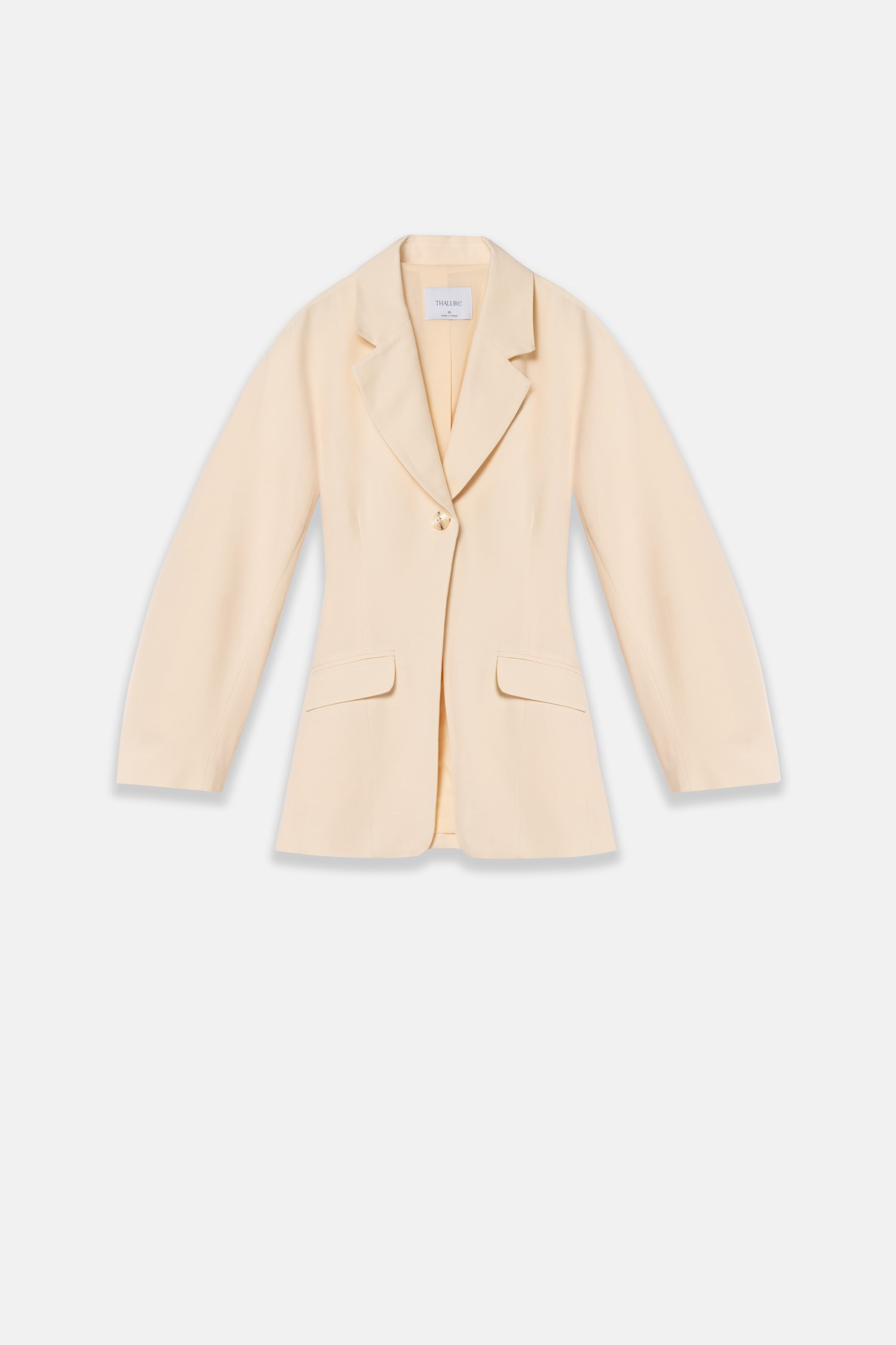 Kadın Krem Balon Kollu Blazer