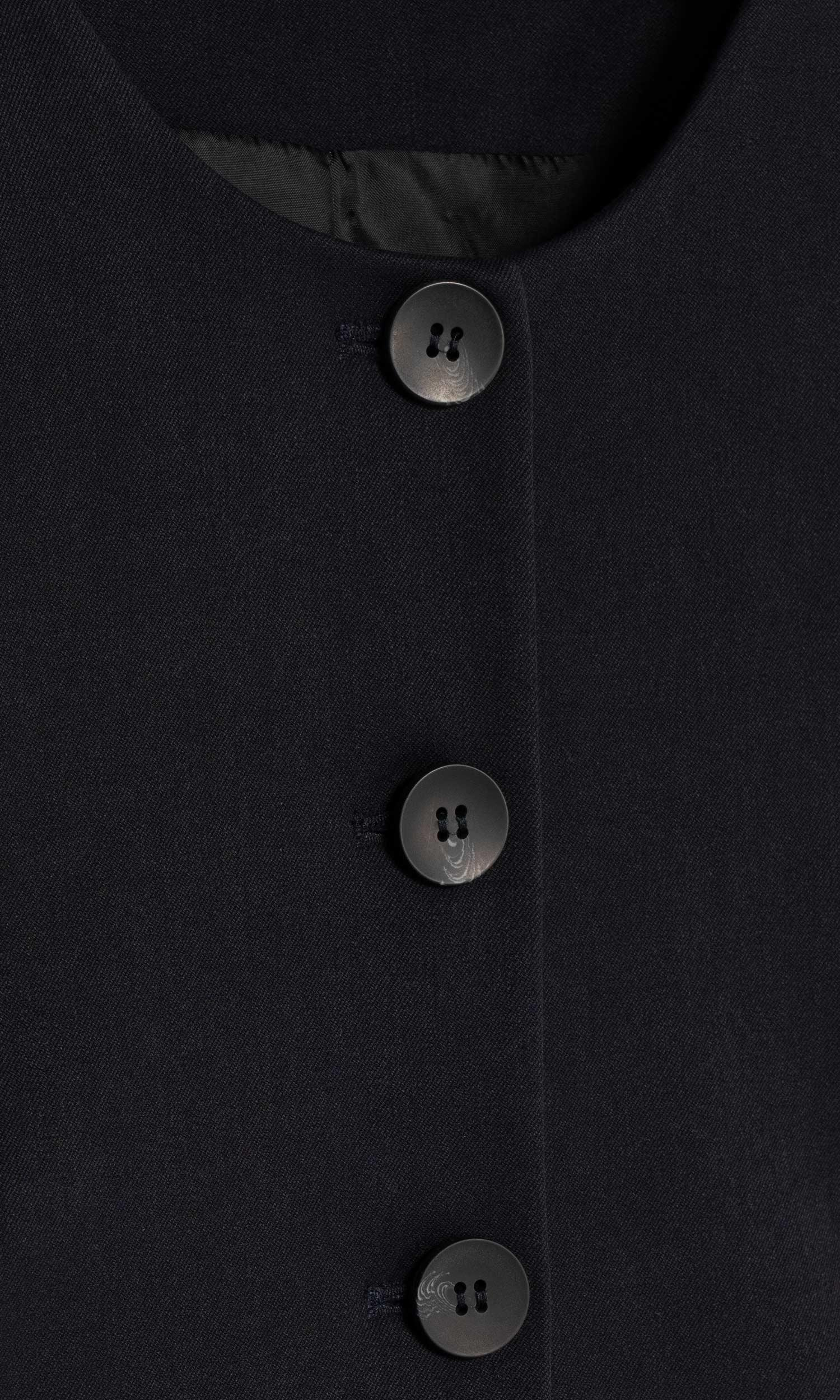 Kadın Lacivert Balon Kol Crop Blazer