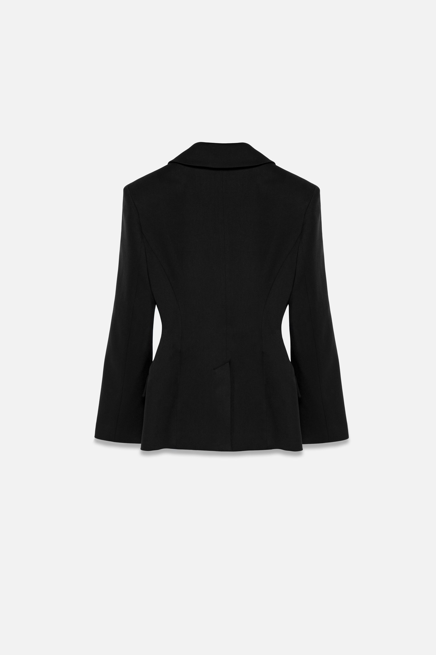 Kadın Siyah Agraflı Bele Oturan Blazer
