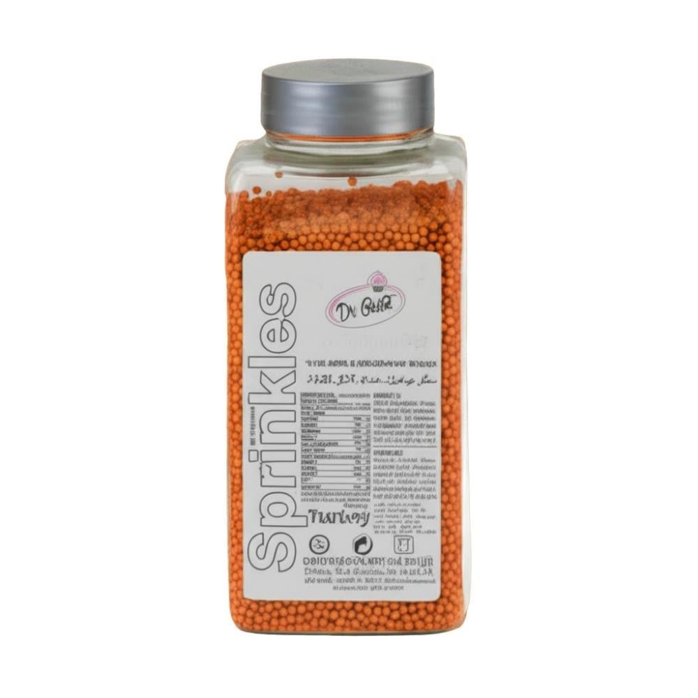 2 mm Turuncu Boncuk Şeker 250 g – Mini Pasta ve Tatlı Süsleme Şekeri