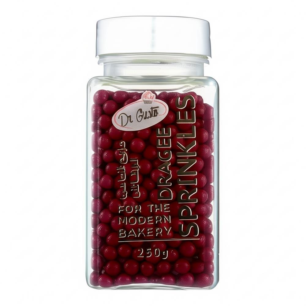 4 mm Bordo Boncuk Şeker 250 g – Pasta ve Tatlı Süsleme Şekeri