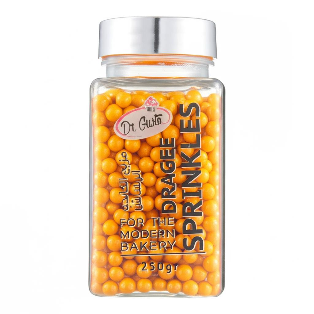 4 mm Turuncu Boncuk Şeker 250 g – Pasta ve Tatlı Süsleme Şekeri