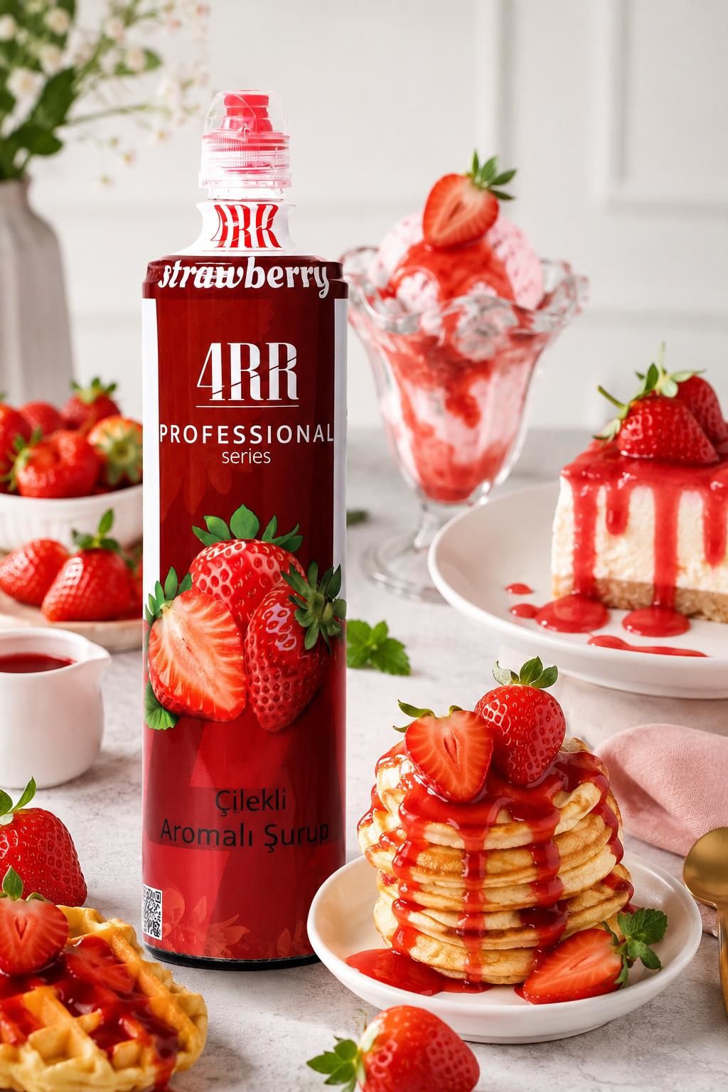 4RR Çilek Aromalı Şurup 750 ml