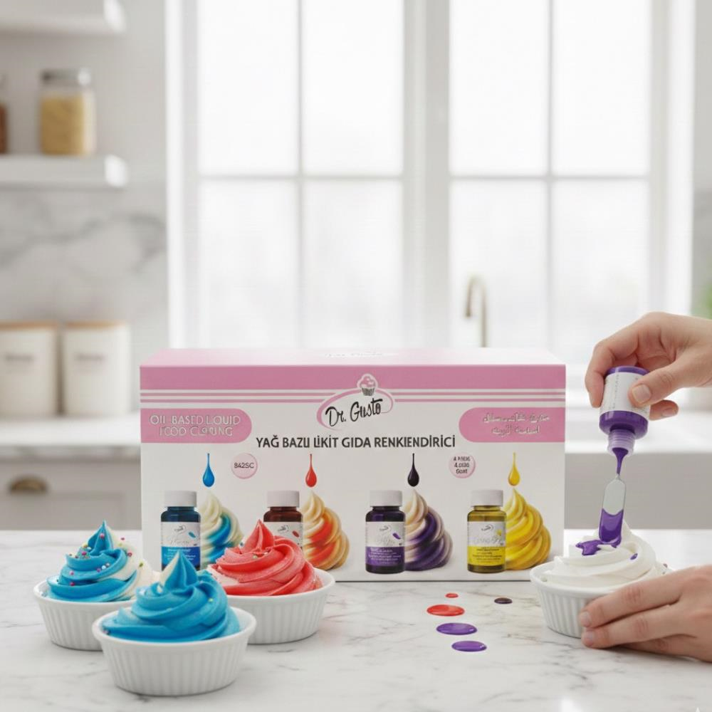 8’li Set Likit Yağ Bazlı Gıda Boyası 25 Gr – Çikolata, Şeker Hamuru ve Pasta Dekorasyonu Boyası