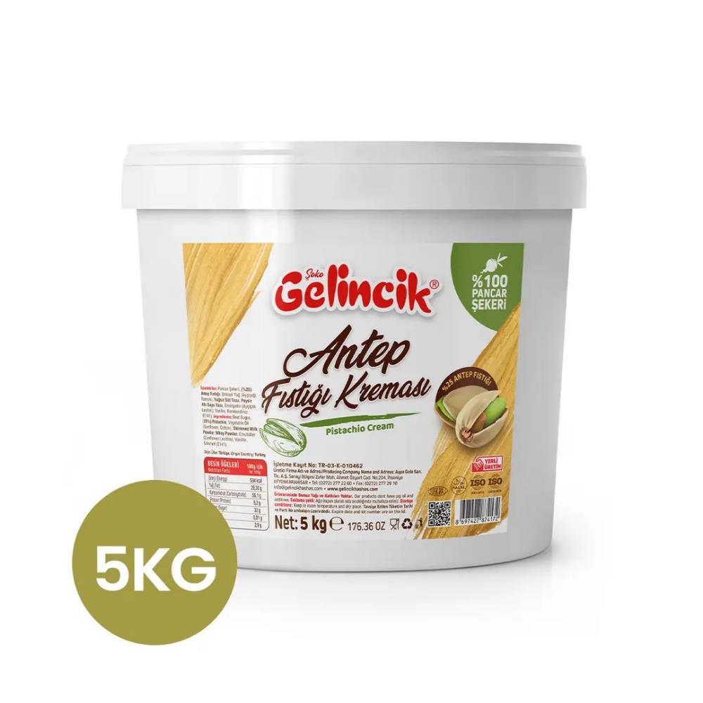 Antep Fıstık Kreması 5 KG – Profesyonel Kullanım İçin Yoğun Kıvamlı Fıstık Kreması