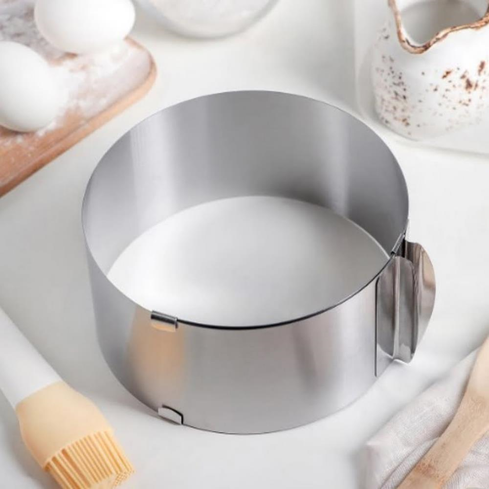 Ayarlanabilir Paslanmaz Çelik Yuvarlak Pasta Çemberi Ø15–30 cm | 9 cm Yükseklik