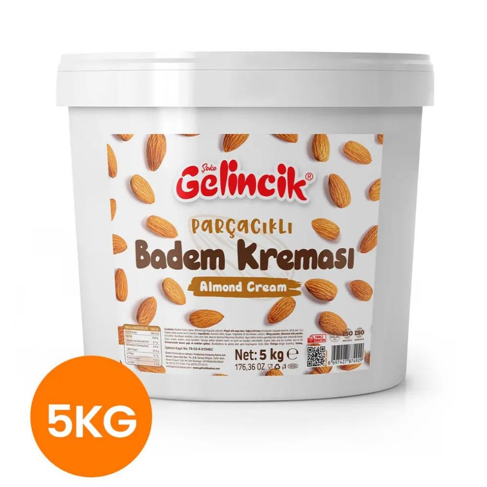 Gelincik Badem Kreması Parçacıklı 5 kg - %30 Badem İçerikli Profesyonel Dolgu Kreması
