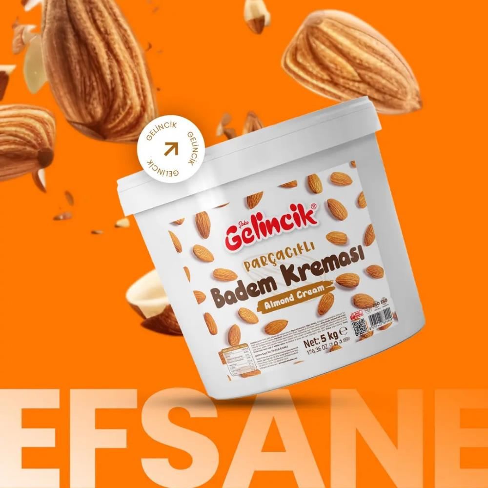 Gelincik Badem Kreması Parçacıklı 5 kg - %30 Badem İçerikli Profesyonel Dolgu Kreması
