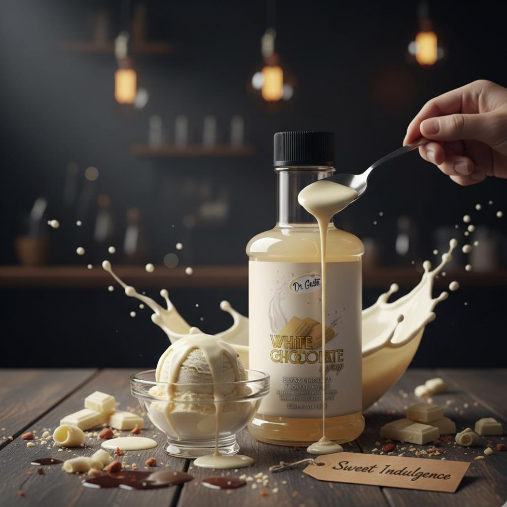 Dr. Gusto Beyaz Çikolata Kokteyl Şurubu 300 cc - Yoğun Aromalı İçecek, Kahve ve Tatlı Şurubu