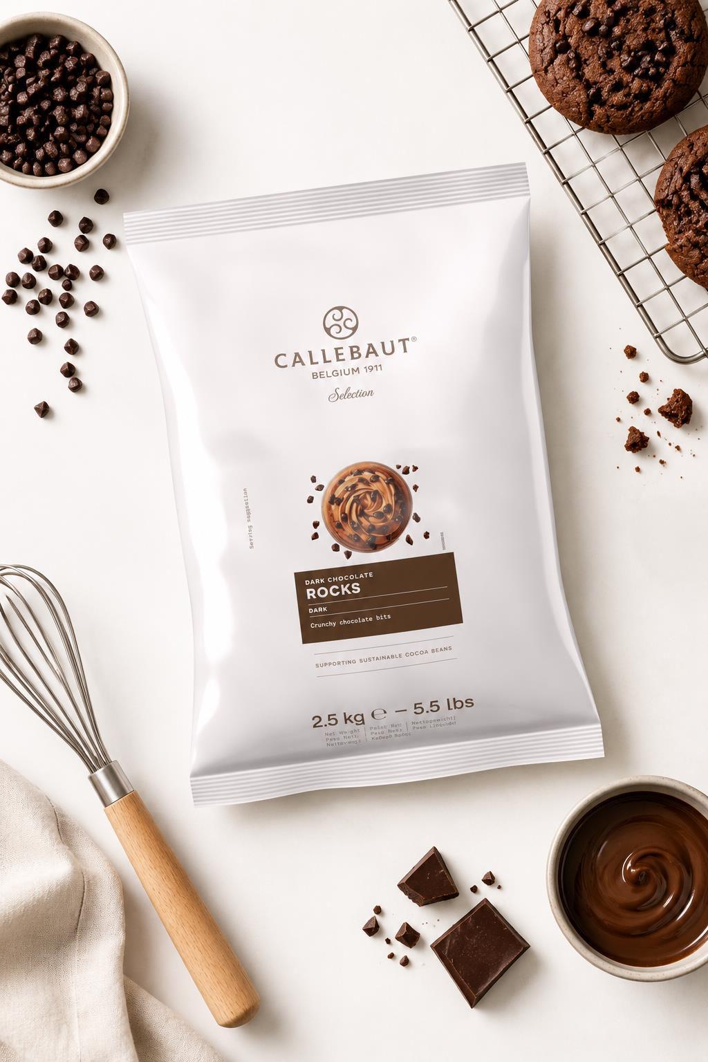 Callebaut Chocrocks Bitter Parça Çikolata 4–7 mm 2,5 Kg