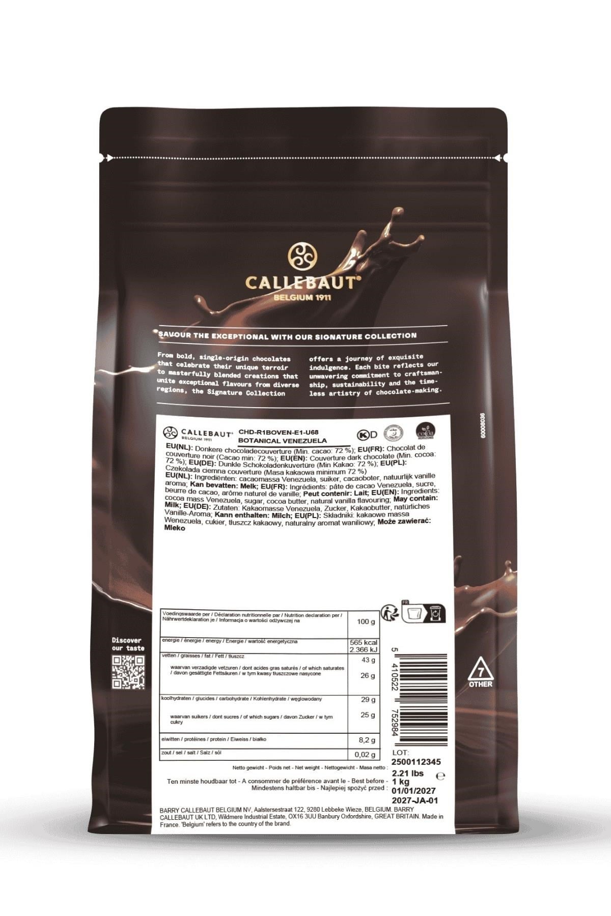 Callebaut Signature Collection Venezuela Bitter Çikolata 1 Kg